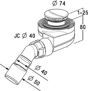 Сифон Radaway TB50P Ø50 купить в интернет-магазине сантехники Sanbest