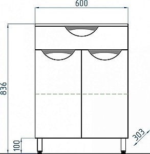 Комод напольный Style Line Жасмин 60 для ванной в интернет-магазине сантехники Sanbest