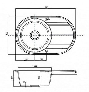 Кухонная мойка Акватон Амира 78 графит купить в интернет-магазине сантехники Sanbest