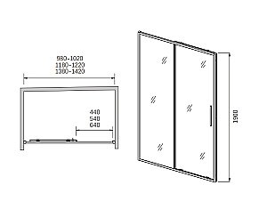 Душевая дверь CeramaLux CL907-100 стекло прозрачное/профиль хром купить в интернет-магазине Sanbest