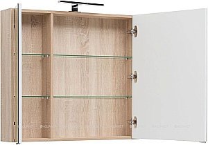 Зеркальный шкаф Aquanet Остин 85 дуб сонома купить в интернет-магазине сантехники Sanbest