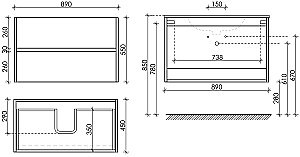 Тумба с раковиной Sancos Urban UR90W белый глянец для ванной в интернет-магазине Sanbest