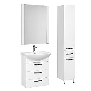 Тумба с раковиной Акватон Ария Н/Смайл 65 белая глянцевая для ванной в интернет-магазине Sanbest