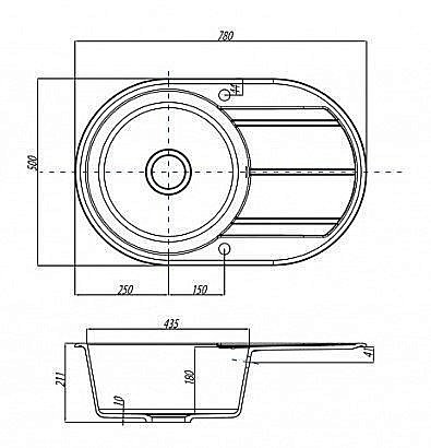 Кухонная мойка Акватон Амира 78 графит купить в интернет-магазине сантехники Sanbest
