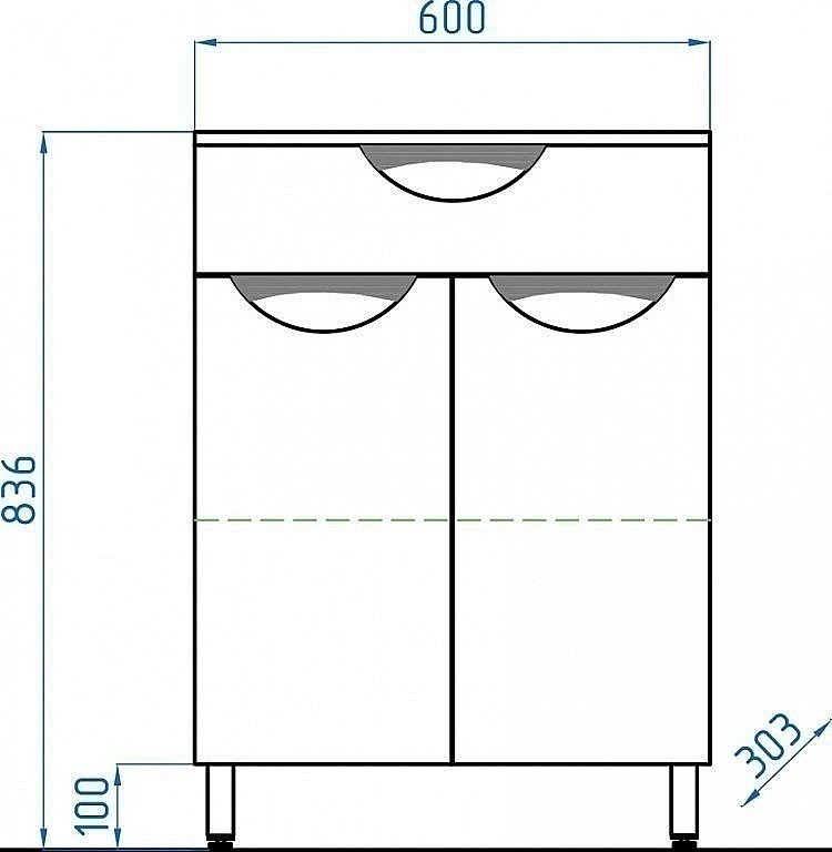 Комод напольный Style Line Жасмин 60 для ванной в интернет-магазине сантехники Sanbest