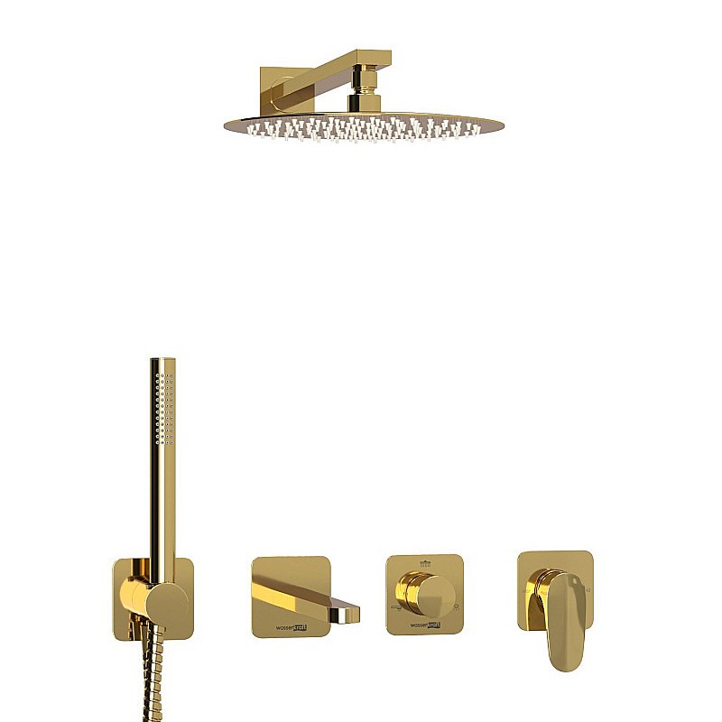 Душевая система WasserKRAFT Neckar 2100 SET2842 золото купить в интернет-магазине сантехники Sanbest