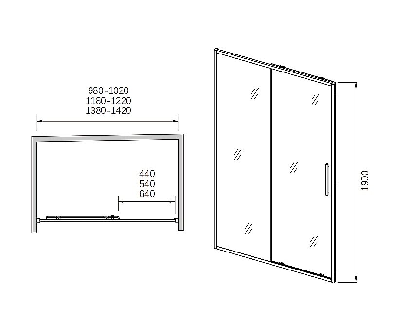 Душевая дверь CeramaLux CL907-100 стекло прозрачное/профиль хром купить в интернет-магазине Sanbest
