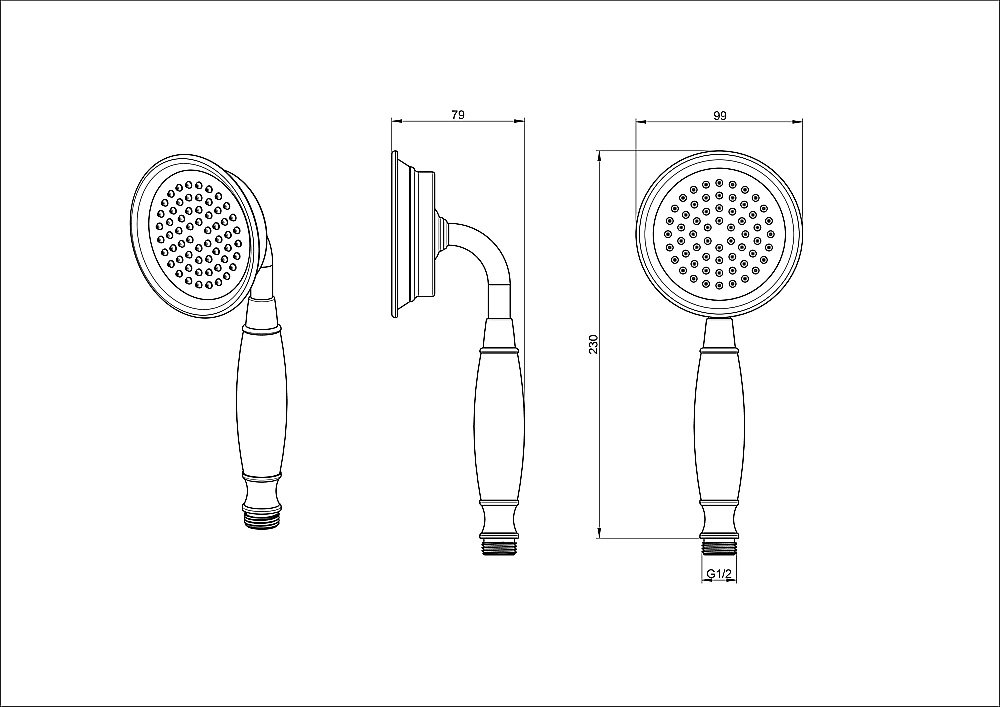 Лейка для душа WONZON & WOGHAND, Черный матовый (WW-88SC07-MB) купить в интернет-магазине сантехники Sanbest