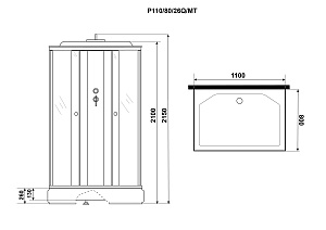 Душевая кабина Niagara Promo P110/80/26Q/MT 110х80 матовое/профиль белый купить в интернет-магазине Sanbest