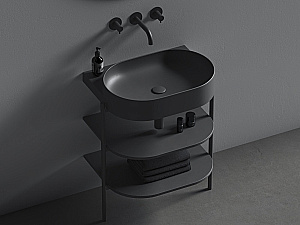 Раковина Ravak Yard 600 XJX0D060000 черный матовый купить в интернет-магазине Sanbest