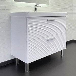 Тумба с раковиной Comforty Танжер 90 00-00019535 белая матовая для ванной в интернет-магазине Sanbest