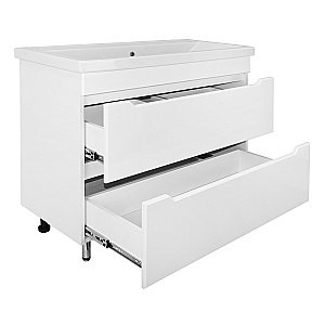 Тумба с раковиной Loranto Палермо CS00096752 100/2Н белая для ванной в интернет-магазине Sanbest