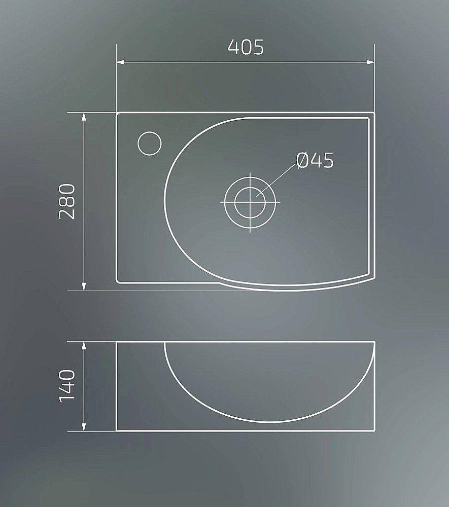 Раковина подвесная Gid Suspendido 40,5 N9276 61130L белая купить в интернет-магазине Sanbest
