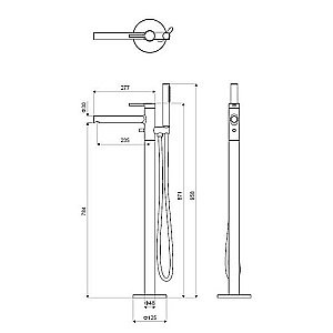 Смеситель для ванны Excellent Pi 1255 хром купить в интернет-магазине сантехники Sanbest