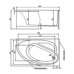 Ванна Alex Baitler Nero 160х100 купить в интернет-магазине Sanbest