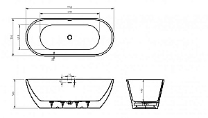 Ванна акриловая BELBAGNO UNO 175х75 BB701-1750-750-K белая купить в интернет-магазине Sanbest