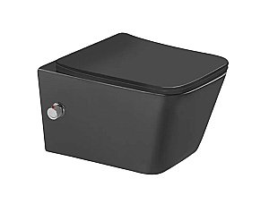 Унитаз подвесной с функцией биде SantiLine SL-5004MB-BD черный матовый, безободковый, с крышкой микролифт купить в интернет-магазине Sanbest
