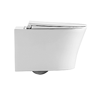 Унитаз подвесной Grossman Thin Rim GR-5604SQ белый, безободковый, с крышкой микролифт, слив торнадо купить в интернет-магазине Sanbest