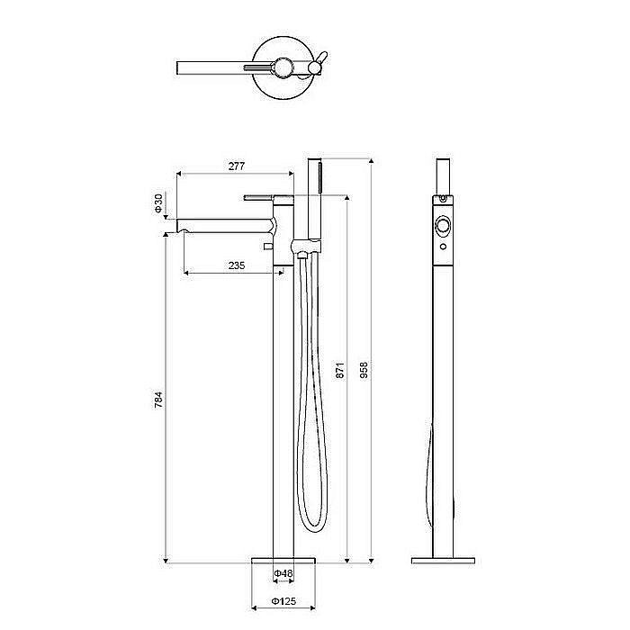 Смеситель для ванны Excellent Pi 1255 хром купить в интернет-магазине сантехники Sanbest