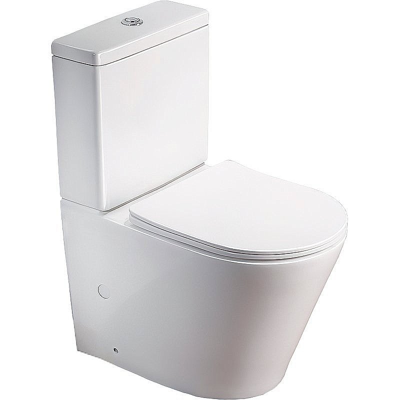 Унитаз напольный SantiLine SL-5014 безободковый, с бачком, с крышкой микролифт, белый купить в интернет-магазине Sanbest