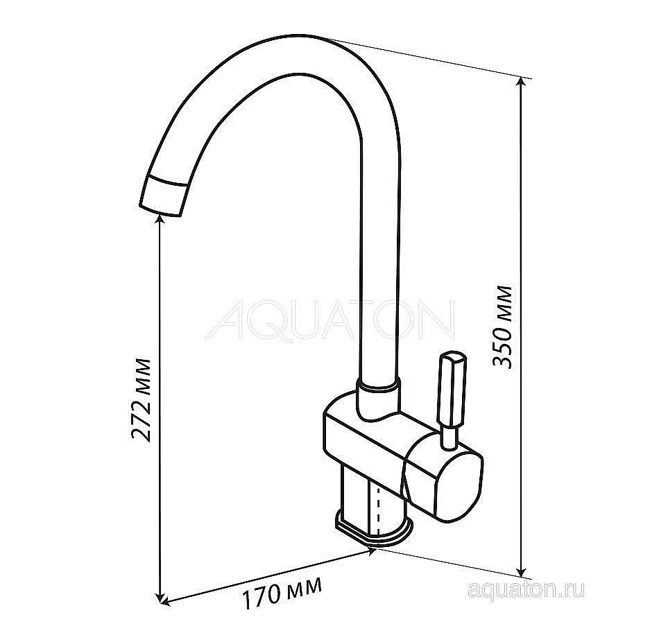 Смеситель для кухни Акватон Лиам 1AX003FCXX230 серый купить в интернет-магазине сантехники Sanbest