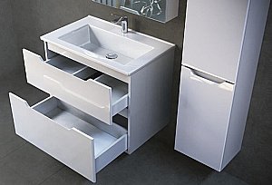 Тумба с раковиной Jorno Slide 65 белая для ванной в интернет-магазине Sanbest