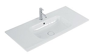 Тумба с раковиной Cezares Duet 100 DUET-1000-2C-SO-BL Bianco Lucido для ванной в интернет-магазине Sanbest