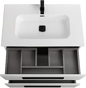 Тумба с раковиной Cezares ECO-CER-N 80 ECO-CER-N-800-2C-SO-BO белая матовая для ванной в интернет-магазине Sanbest