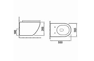 Унитаз подвесной Ceramalux 2213-K белый мрамор, безободковый, с крышкой микролифт купить в интернет-магазине Sanbest