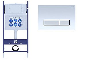 Инсталляция для унитаза Aquatek ECO Standart INS-0000014 с кнопкой KDI-0000030 белая/никель купить в интернет-магазине сантехники Sanbest
