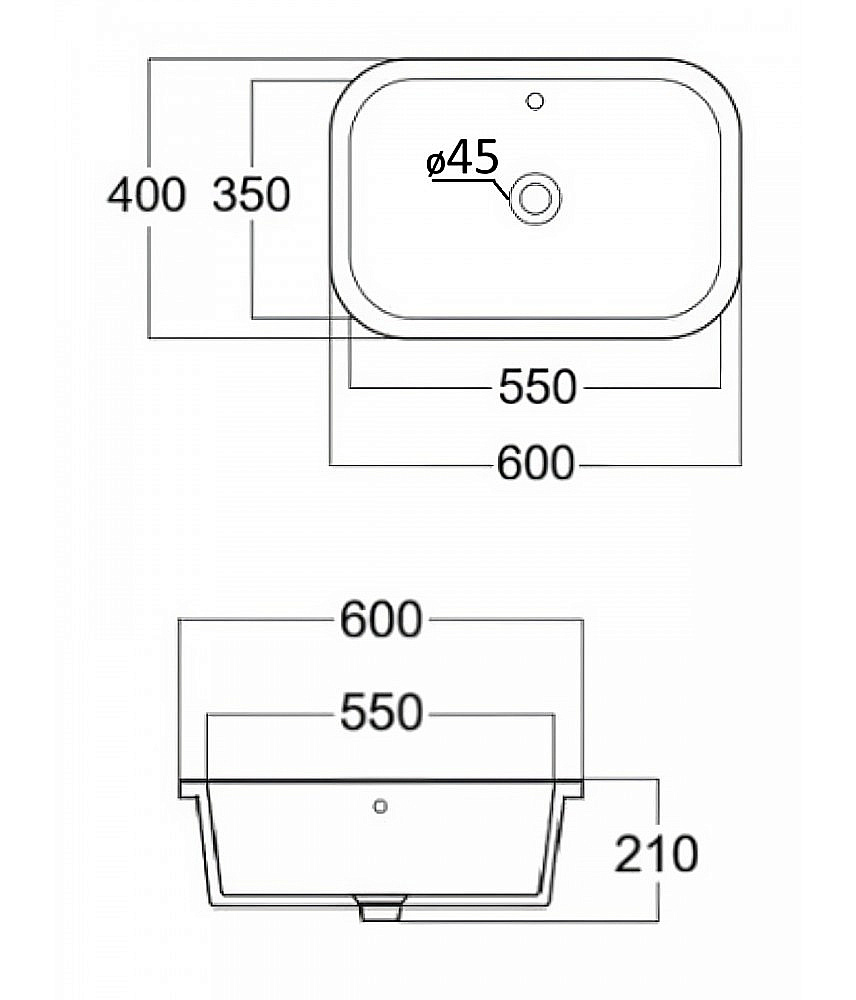 Раковина Agger ASB03600 белый глянец купить в интернет-магазине Sanbest