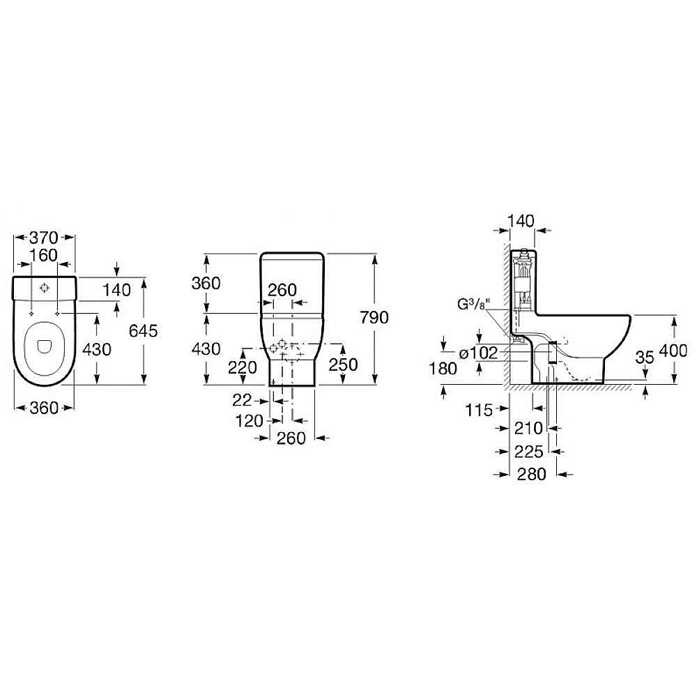 Унитаз напольный Roca MERIDIAN-N 342247000 с бачком купить в интернет-магазине Sanbest