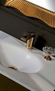 Тумба с раковиной Armadi Art Neoart 110 под моноблок стекло капучино для ванной в интернет-магазине Sanbest