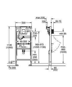 Инсталляция для писсуара Grohe Rapid SL 38803001 купить в интернет-магазине сантехники Sanbest