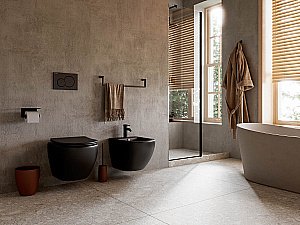 Унитаз подвесной Ceramica Nova Metropol Rimless CN4002MB безободковый, с крышкой микролифт, черный матовый купить в интернет-магазине Sanbest