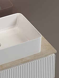 Тумба с раковиной Sancos SNOB T 100 со столешницей, белая матовый для ванной в интернет-магазине Sanbest