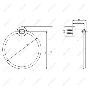 Полотенцедержатель Melana MLN-861009 сатин купить в интернет-магазине сантехники Sanbest