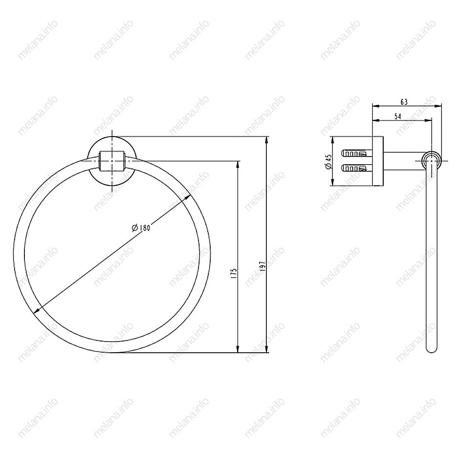 Полотенцедержатель Melana MLN-861009 сатин купить в интернет-магазине сантехники Sanbest