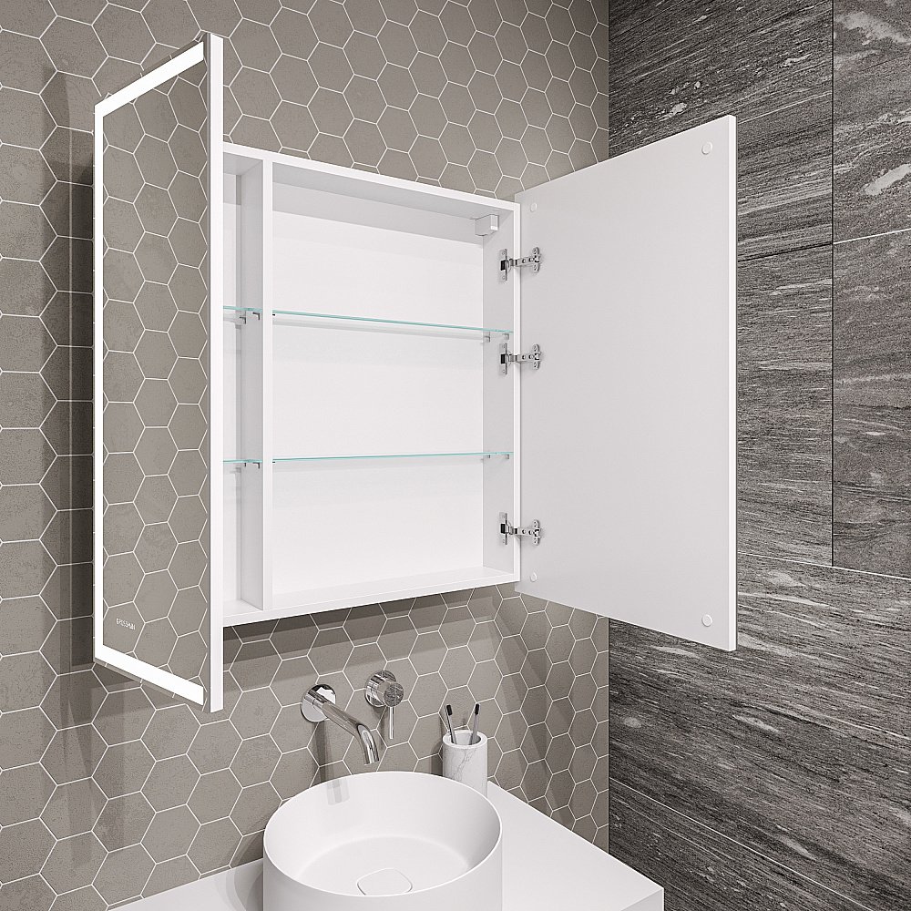 Зеркальный шкаф Grossman Меркадо 80 208010 белый купить в интернет-магазине сантехники Sanbest