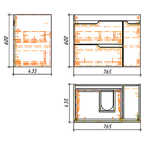 Тумба с раковиной Azario KANTRI 80/2 CS00097253 белая для ванной в интернет-магазине Sanbest