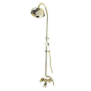 Душевая система Cezares NOSTALGIA-CVD-03/24-Bi золото/ручка белая купить в интернет-магазине сантехники Sanbest