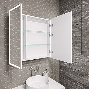 Зеркальный шкаф Grossman Меркадо 80 208010 белый купить в интернет-магазине сантехники Sanbest