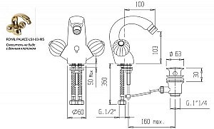 Смеситель для биде Cezares ROYAL PALACE-BS1-02-MS бронза купить в интернет-магазине сантехники Sanbest