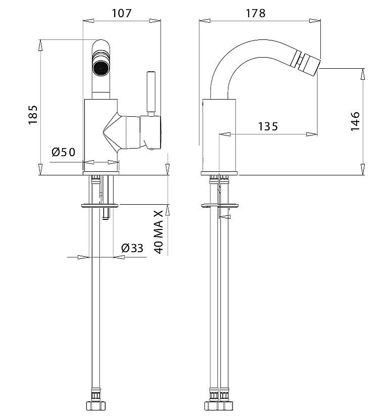Смеситель для биде Migliore FORTIS 30459 черный матовый купить в интернет-магазине сантехники Sanbest