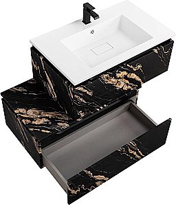 Тумба с раковиной Cezares Slider 80 SLIDER-800-1C-SO-NF черный фьюжн для ванной в интернет-магазине Sanbest