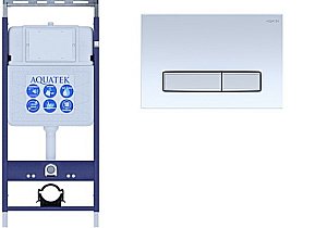 Инсталляция для унитаза Aquatek Easy Fix INS-0000010 с кнопкой KDI-0000022 белая/никель купить в интернет-магазине сантехники Sanbest