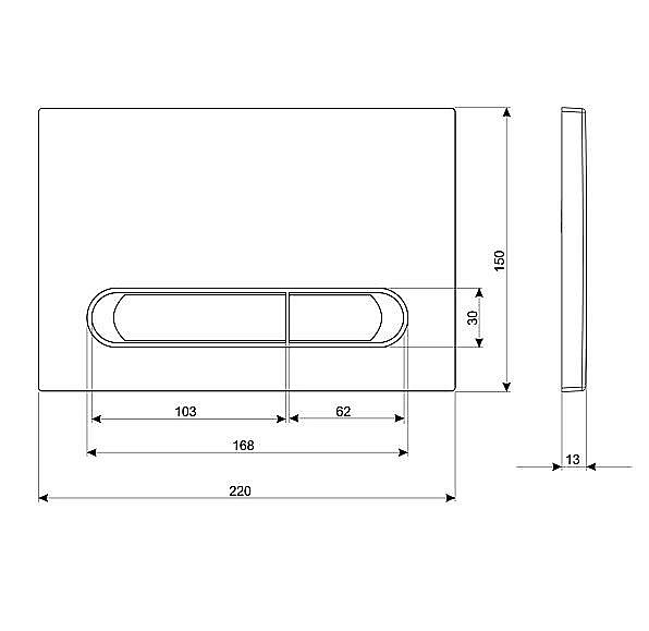 Кнопка для инсталляции Cersanit ESTETICA 64111 белый/хром купить в интернет-магазине сантехники Sanbest