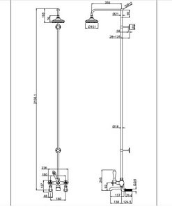 Душевая система Burlington H295-CL хром купить в интернет-магазине сантехники Sanbest