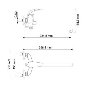 Смеситель для ванны WasserKRAFT Rossel 2802L купить в интернет-магазине сантехники Sanbest