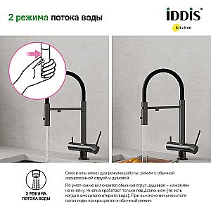 Смеситель для кухни Iddis Ace ACEGMFFi05 графит купить в интернет-магазине сантехники Sanbest